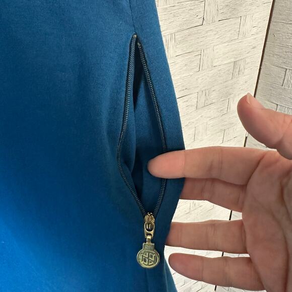 Tracy Negoshian women’s dress knit travel dress bell sleeve pocket feminine - Picture 3 of 12